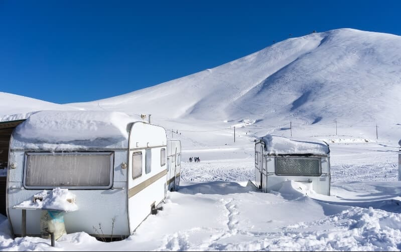 How can I keep RV pipes from freezing while driving?