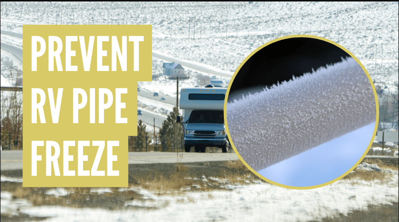How can I keep RV pipes from freezing while driving?
